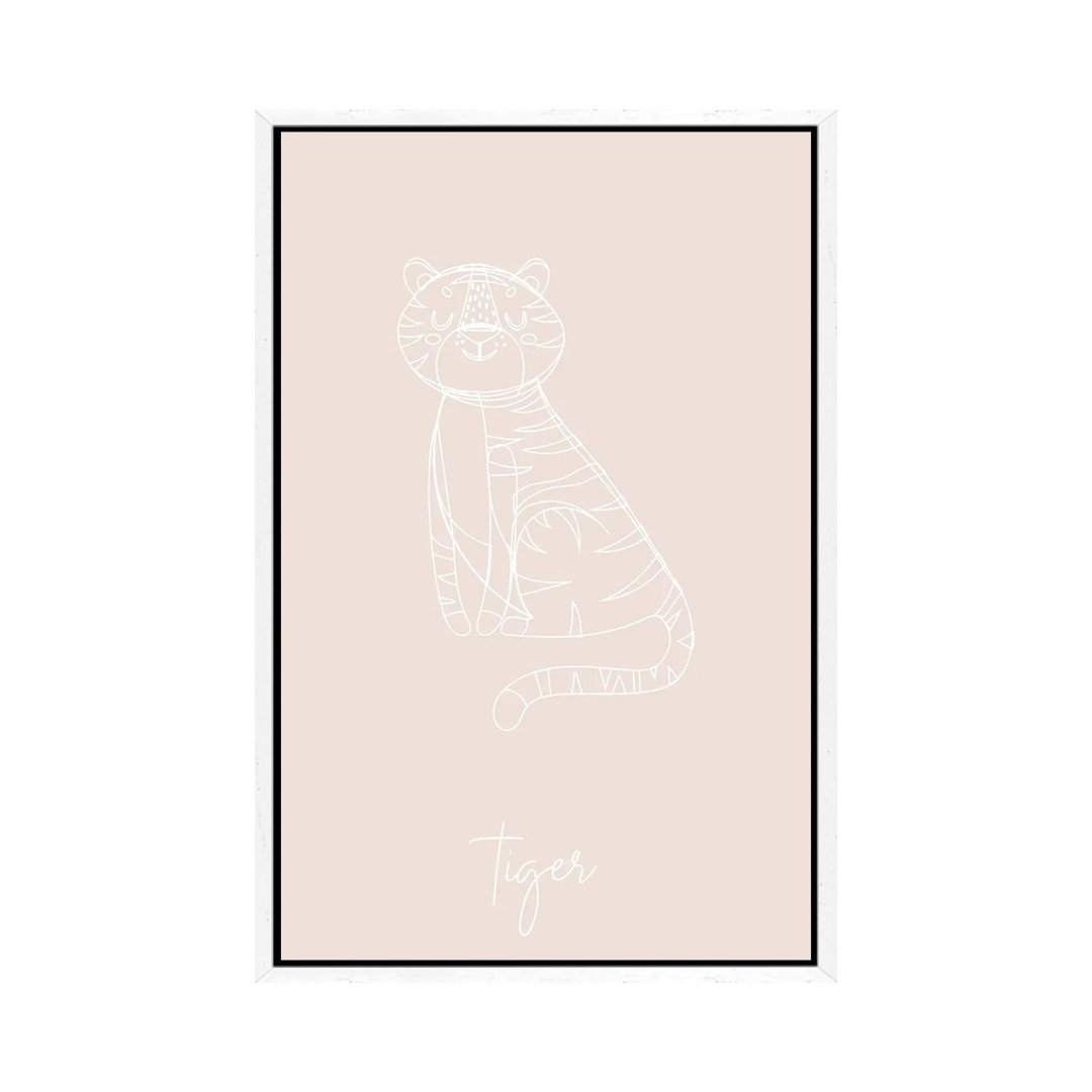 Nursery Tiger Line Art von Typologie Paper Co - Galerie-verpackte Leinwand Giclée auf Leinwand