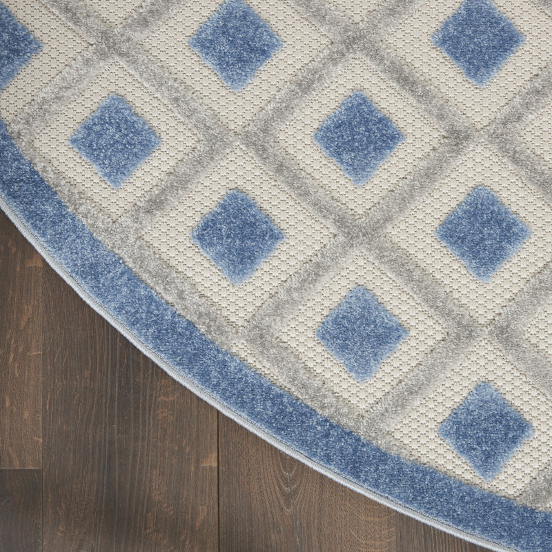 Amamda Geometric Indoor / Outdoor Rug, Round 7'10"