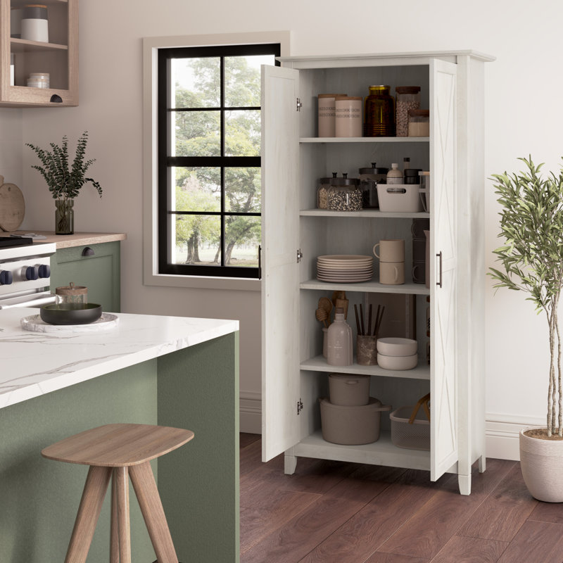 Huckins 65.98'' Kitchen Pantry, Linen White Oak