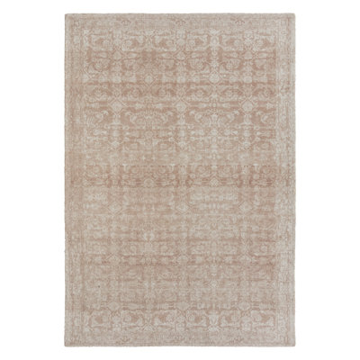 Pearline Tufted Oriental Tan Area Rug