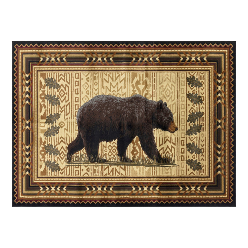 Black 2 ft. 7 in. x 7 ft. 3 in. Lodge Area Rug