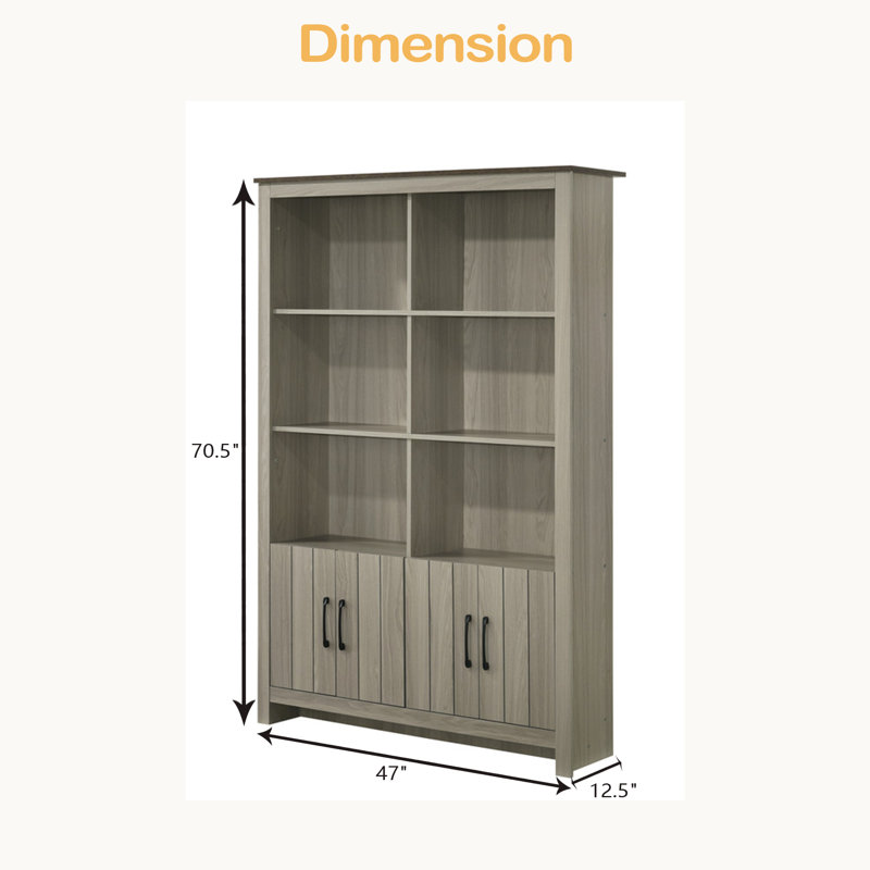 Bibliothèque l 47 "avec portes d'armoire