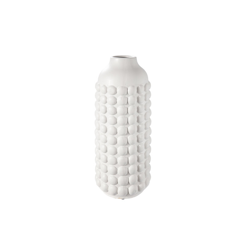 Urban Trends Collection Table Vase, White, 16.5" H x 6.5" W x 6.5" D