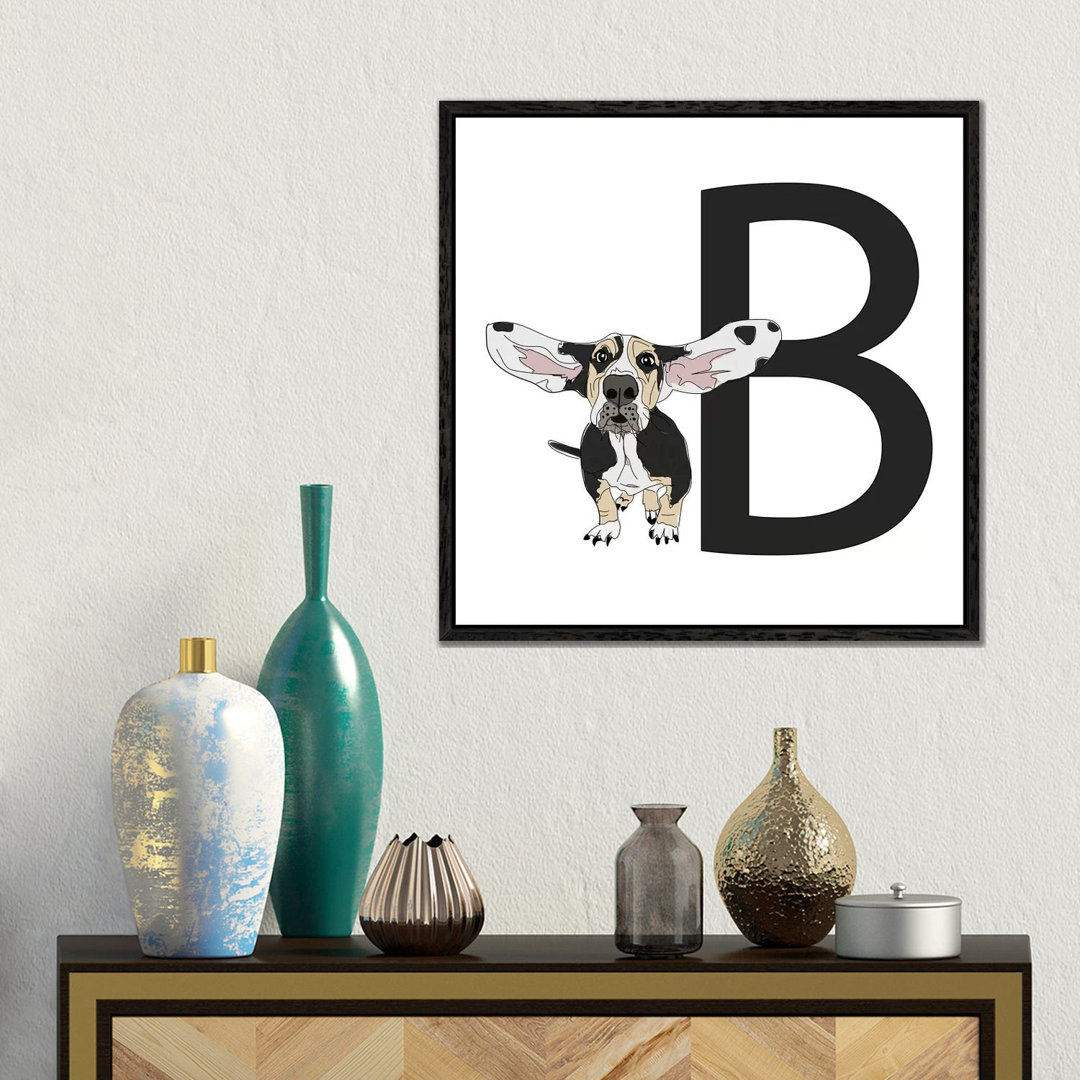 B Is For Basset Hound by Sketch And Paws - Gallery-Wrapped Canvas Giclée on Canvas