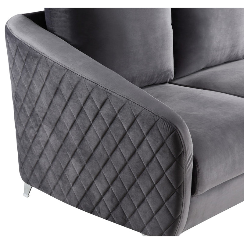Chaise ergonomique en velours gris avec haut-parleurs intégrés