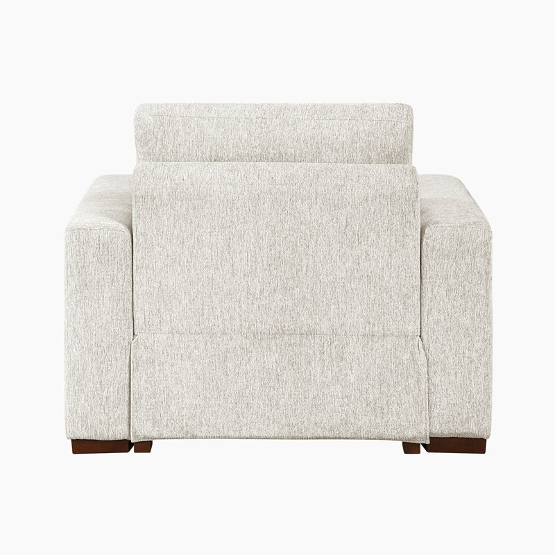 Chaise d'appoint moderne et contemporaine de 47 po avec revêtement en microfibre texturée, coussin de dossier réversible, pieds en bois massif espresso