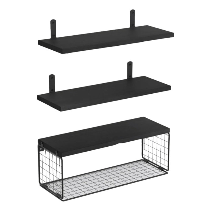 Above Toilet Bathroom Shelf, Floating Shelf For Wall Decor, Black, Black