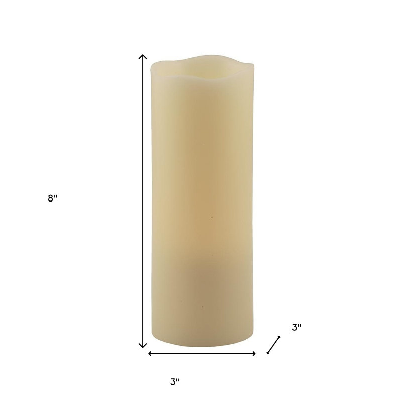 Unscented Flameless Pillar Candle, 3" x 8"