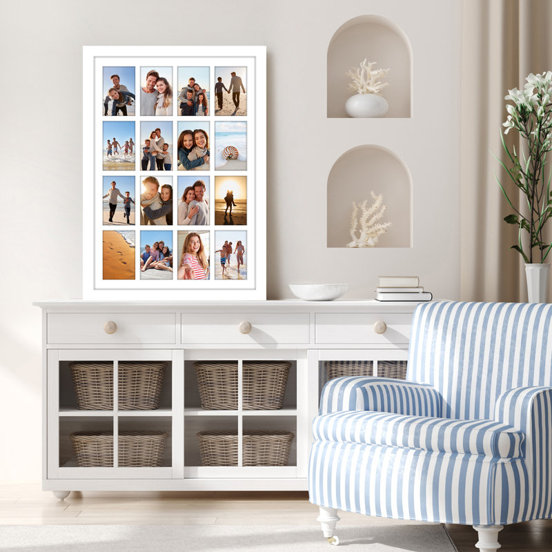 18x26 Collage Picture Frame - Use as Sixteen 4x6 Picture Frame Openings or One 18x26 Photo Frame Made of Engineered Wood with Polished Plexiglass