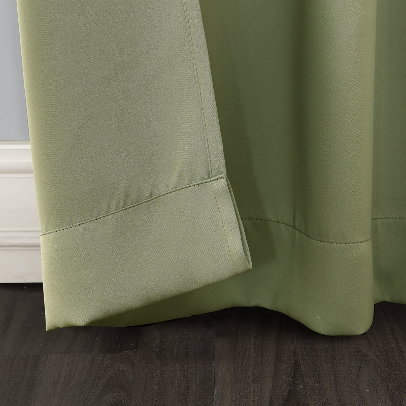 Thermal Blackout Rod Pocket Curtain Panel - Basics by Wayfair™, Sage Green, 40" W x 63" L