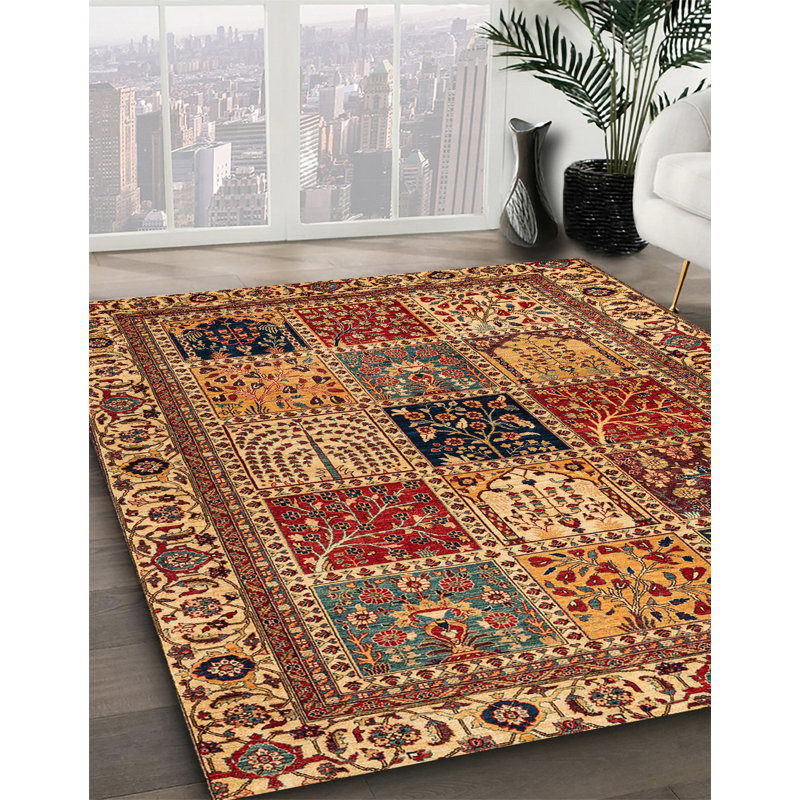 Tapis abstrait à motif abstrait moderne, Carré 6 pi
