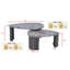 Ensemble de 2 tables d'appoint triangulaires en simili marbre gris pour un salon moderne