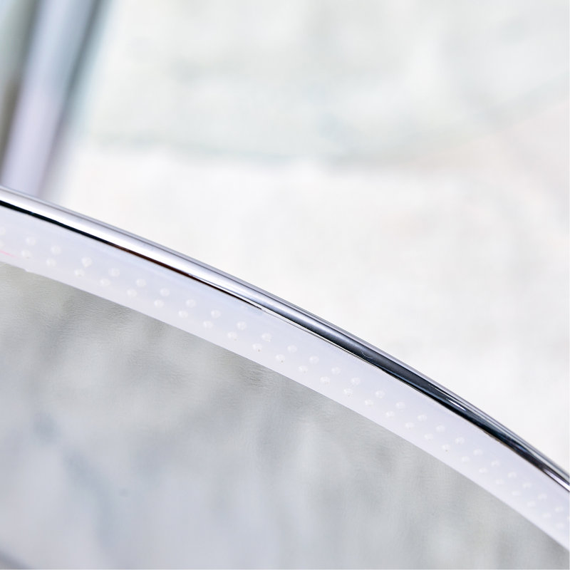 Table en verre tendance de 35 pouces avec des composants robustes en métal argenté, Argent argent