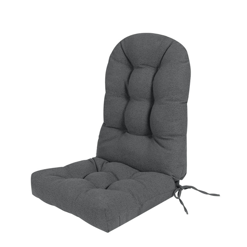 Indoor Rocking Chair Cushion with Non-Slip Base,Straps and Elastic Band 44"x19"x4" dark gray, Gray