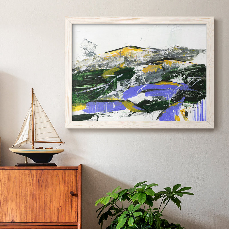 Silent Mountain II - Toile tendue avec châssis rustique, Cadre blanc, H 18 po x l 26 po x P 1,5 po