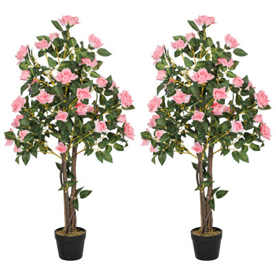 Halpin 110cm Faux Rose Tree in Pot