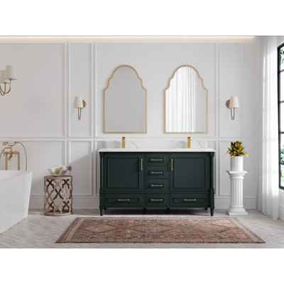 Aberdeen 60'' Double Bathroom Vanity with Quartz Top
