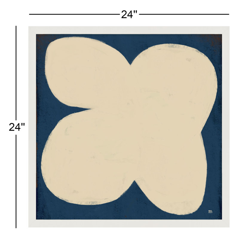 Flower On Blue Painting by StudioM, White, 24" H x 24" W x 1.25" D
