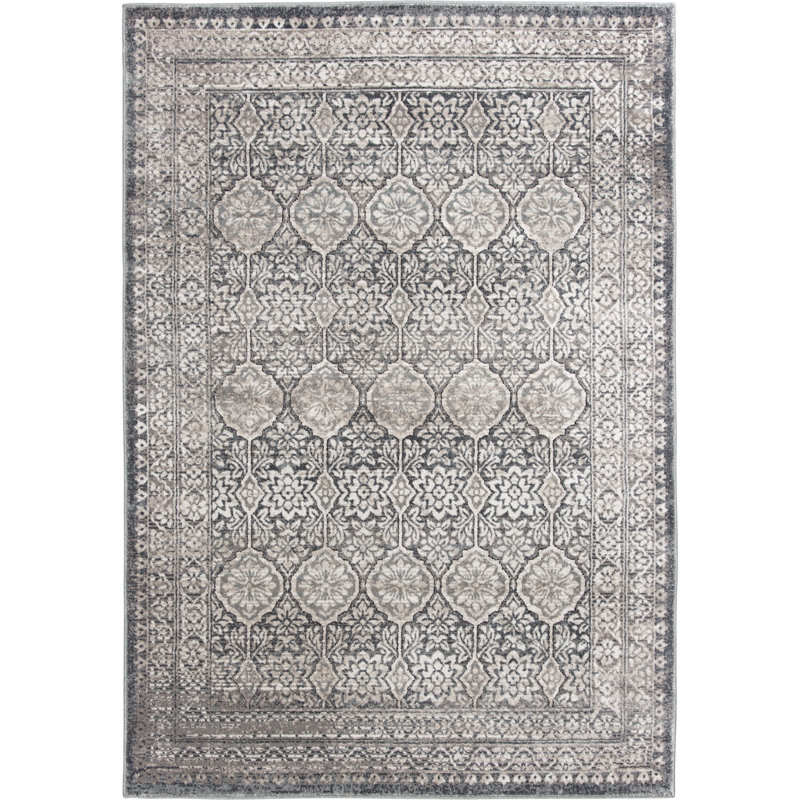 Tapis taupe / gris en polypropylène Bungalow Bungalow, Rectangle 4 pi 11,1 po x 7 pi 6,6 po