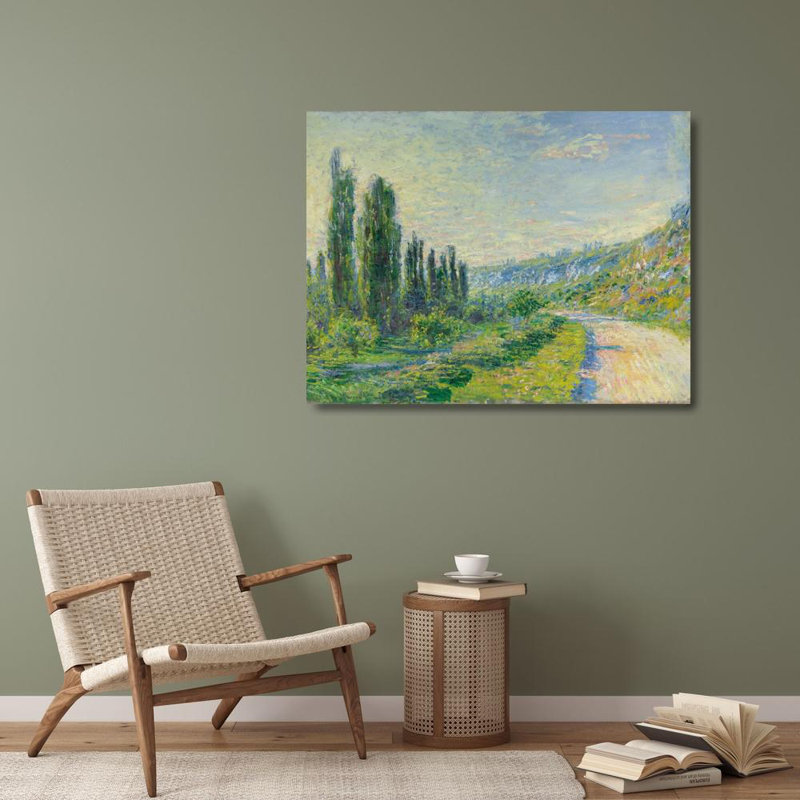 «The Road to Vétheuil» par Claude Monet - Toile tendue avec châssis, H 28 po x l 40 po