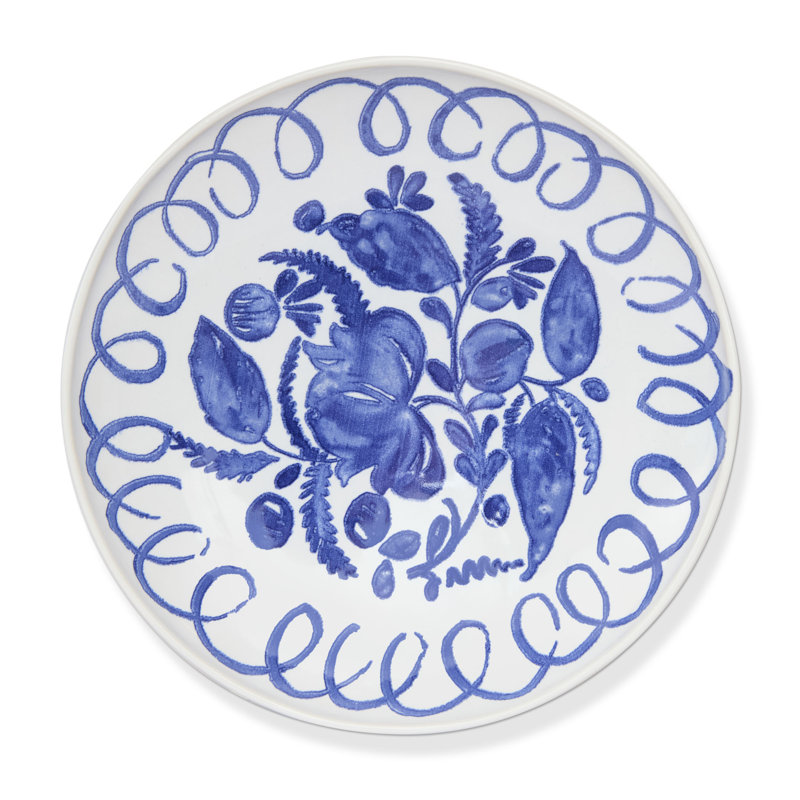 Amalfi Pasta Bowl - Pink - 9.1", White, Blue
