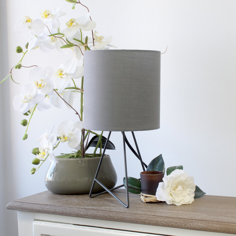 Lampe de table Dunnam, gris, gris, Non