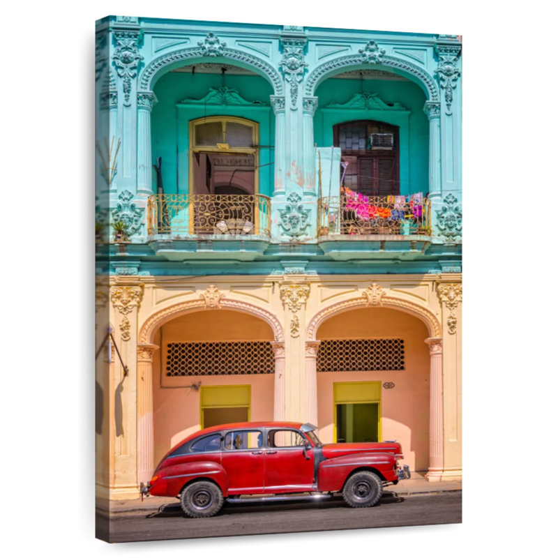 Mehar, bâtiment coloré de Cuba, H 51 po x l 34 po