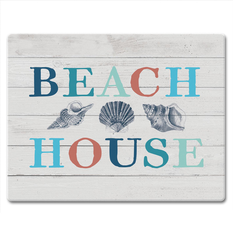 Beach House Rectangular Tempered Glass Cutting Board