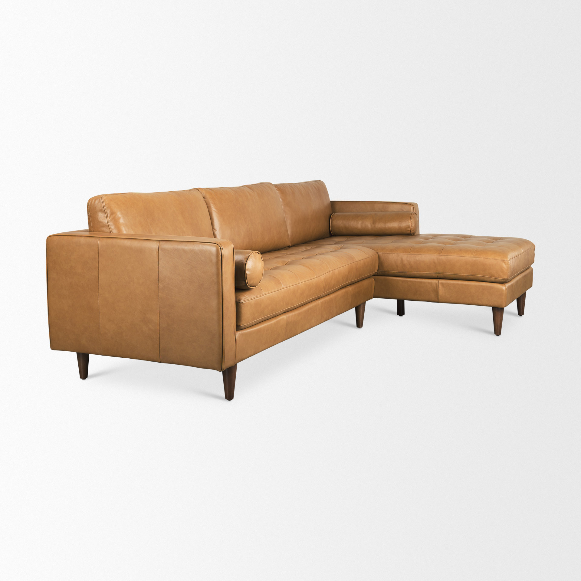 Modern Walnut Leather Sofa - The Suelo - 3022