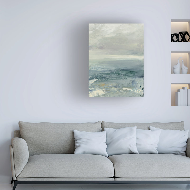 «Waves III» par Julia Purinton - peinture sur toile tendue, H 19 po x l 14 po x P 2 po