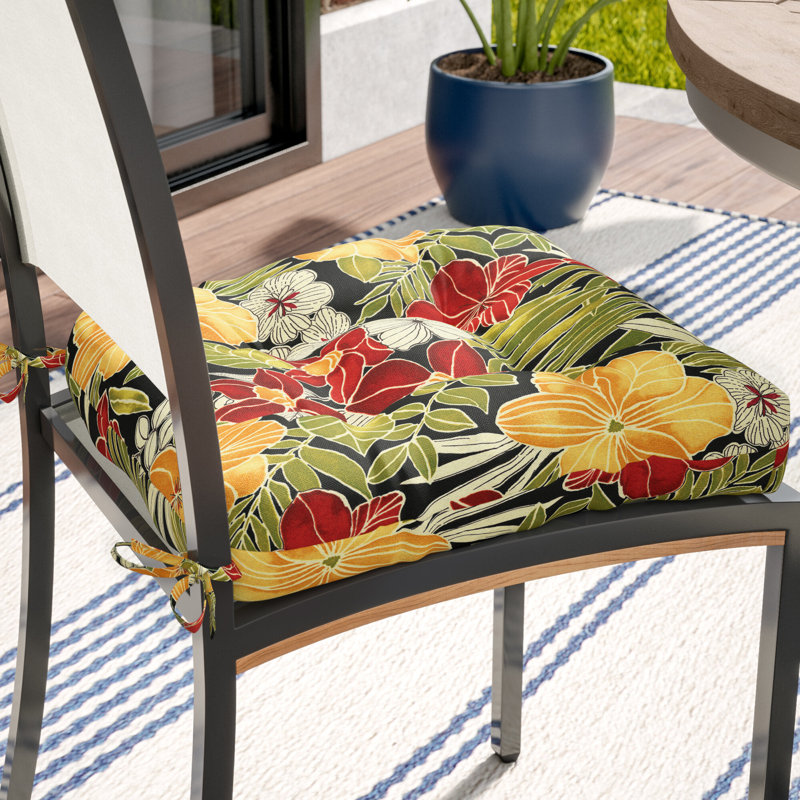 Coussin de chaise de salle à manger d'extérieur Shipton, 1, Noir Aloha