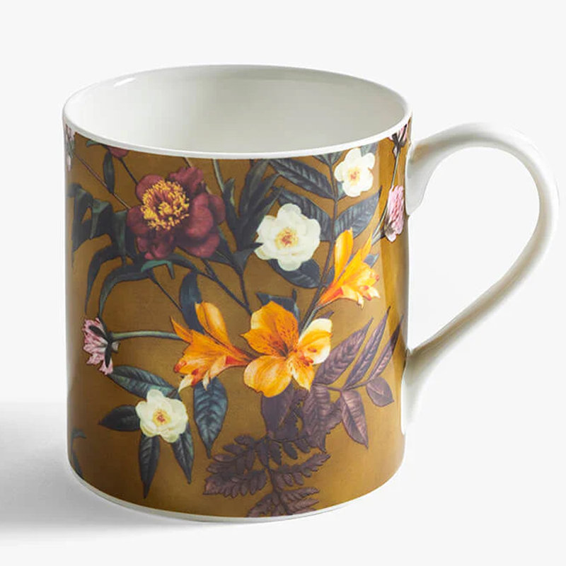 Bone China Latte Mug, Brown