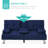 Latsia Modern Linen Convertible Futon Sofa Bed w/ Removable Armrests, Metal Legs, Cupholders-1547921043