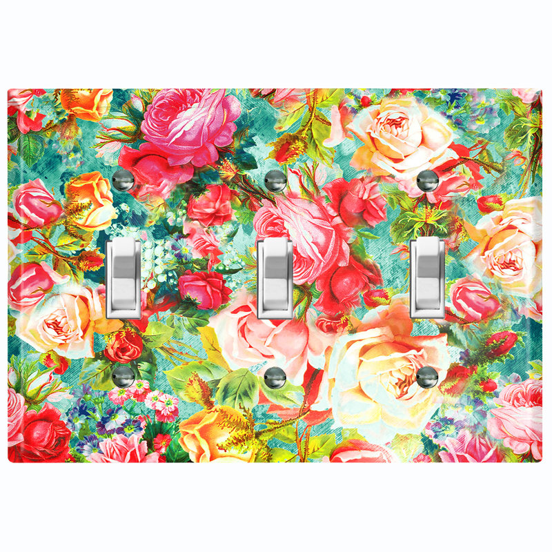 Patterned 3 - Gang Toggle Light Switch Standard Wall Plate