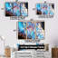 «Turquoise Crystal Structure», ensemble d'art mural abstrait-561872517-561872514