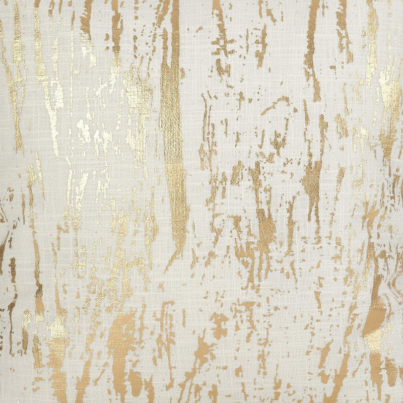 Loretta Abstract Square Cotton Pillow Cover, Gold, Poly Insert, 14" x 22"