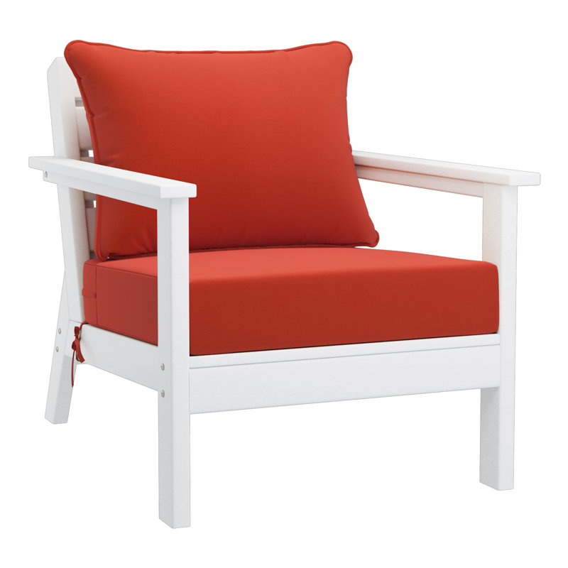 Chaise avec coussins Hydea, Orange, Blanc