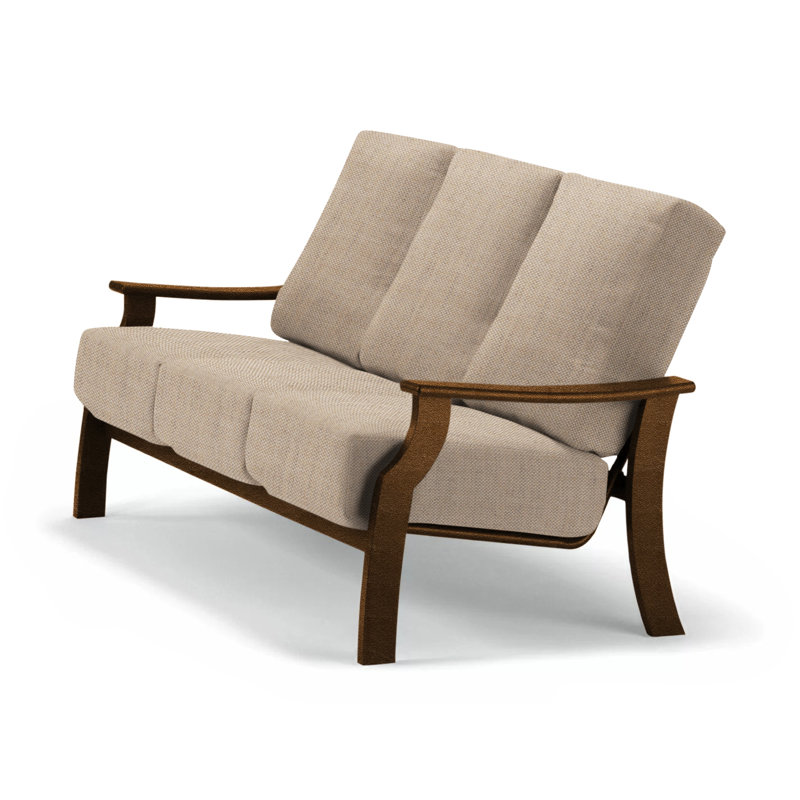 St. Catherine 74'' Wide Patio Sofa with Cushions, Kona, Wren