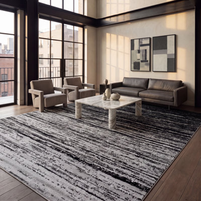 Tapis argenté / noir Atziri Costa Mesa