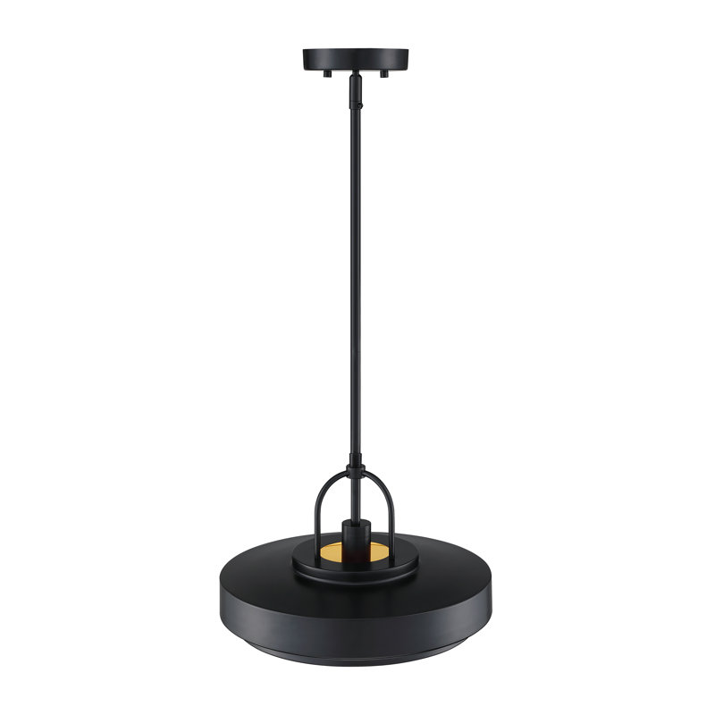 Klavdija 1 - Light Drum Pendant, Matte Black, Black