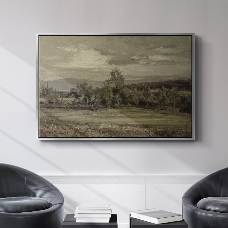 Paysage rétro - DCXCVI, H 27 po x l 41 po x P 2 po, Toile naturelle avec cadre flottant