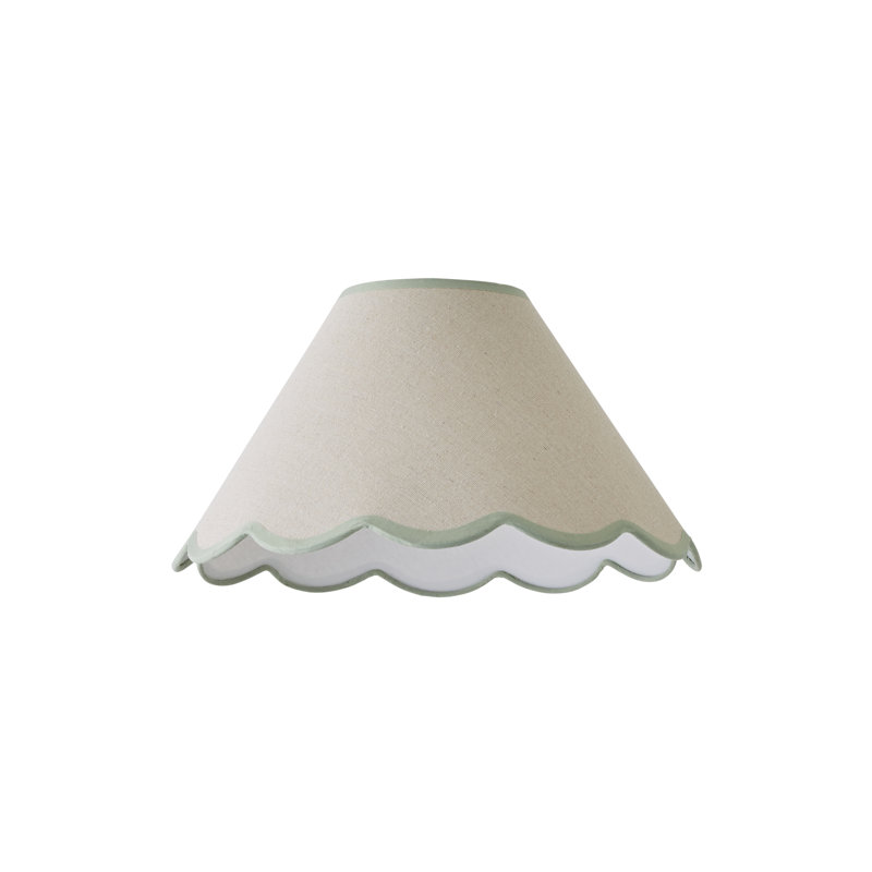 Florie Novelty Lamp Shade ( Clip On ), Cream/Green, 22cm H x 41cm W x 41cm D