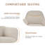 48.5cm H Linen Upholstered Metal Armchair in Beige-218342257