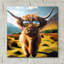  «Highland Cow Sun lunettes 1» par Rey Klimt, art mural en verre acrylique-932102773