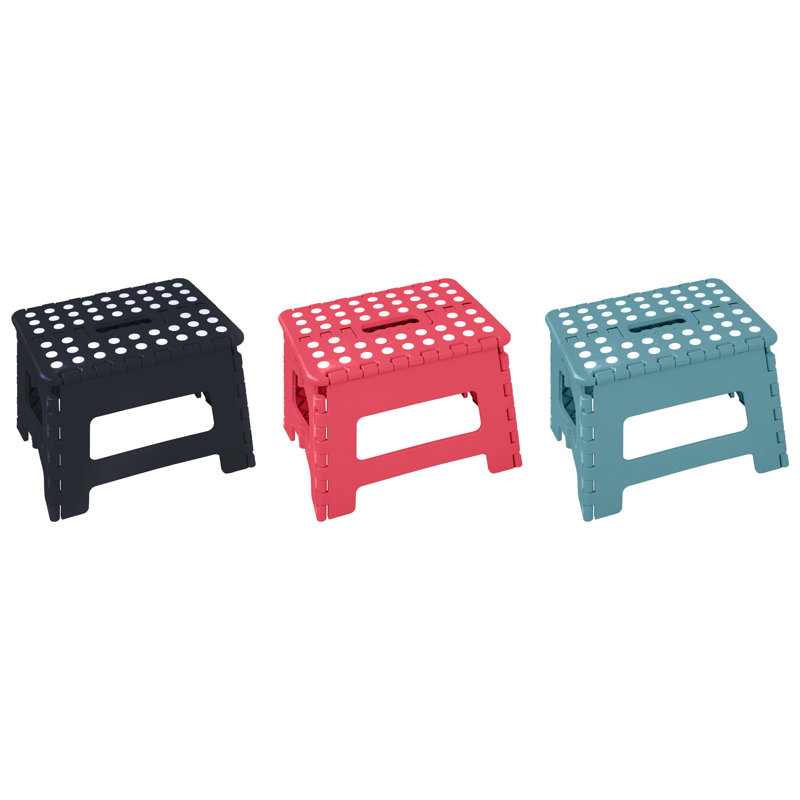Oilton 1 - Step Plastic Lightweight Folding Step Stool
