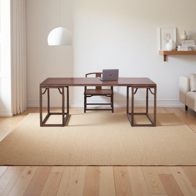 The elm wooden desk of the framework base
