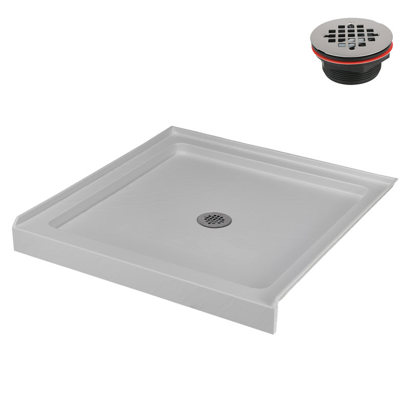 Streamline 36 in. x 36 in. Alcove Acrylic Shower Base in Matte White with Center Drain, Drain Included, Matte White