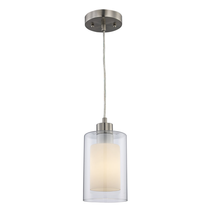 1 - Light Single Pendant, Brushed Nickel