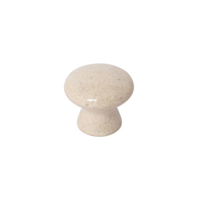Tan Marble Stone "Ashbourne" Round Mushroom Cabinet Knob