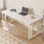 Bureau moderne et simple en pierre blanche avec tiroirs-1664261120